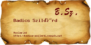 Badics Szilárd névjegykártya