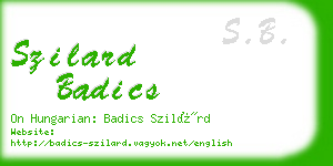 szilard badics business card